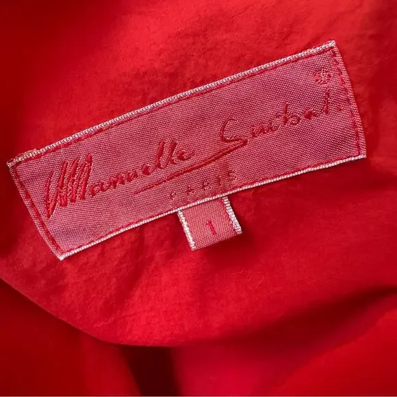 MANUELLE GUIBAL red Poplin pop over dress with drawstring waist S - Picture 8 of 10